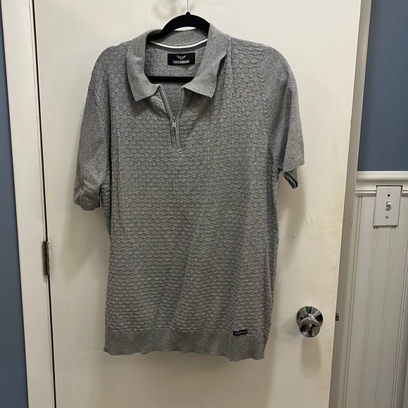 NWOT Mens Knit Polo Zipper Front - Picture 1 of 4